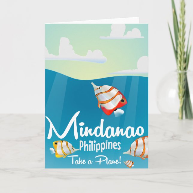 Cartão De Festividades Mindanao, poster de viagens de desenho filipino (Frente)