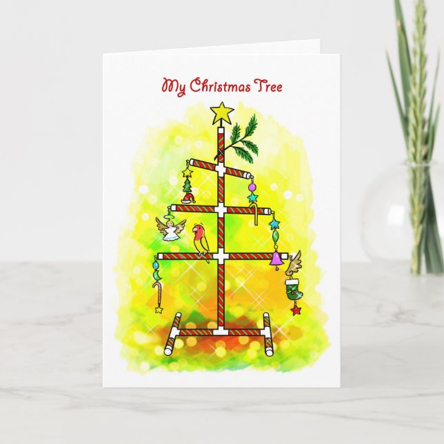 Cartão De Festividades Minha árvore de Natal (Frente)