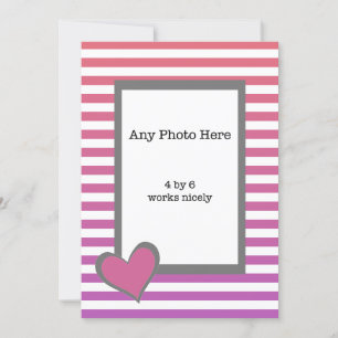 Cartão De Festividades Minha foto e um Coração Rosa em Namorados