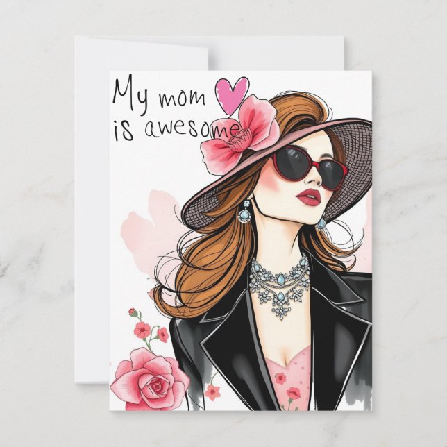 Cartão De Festividades Minha Mãe é Incrível (Frente)