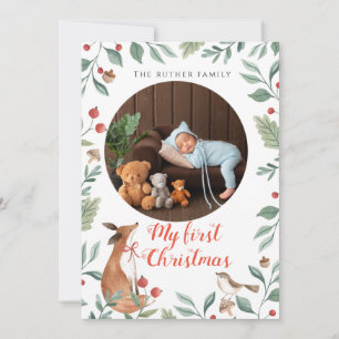 Cartão De Festividades Minha primeira Aquarela de Natal