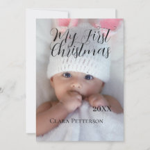 Minha primeira foto de bebê de Natal adiciona nome
