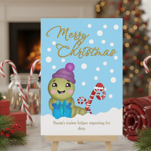 Cartão De Festividades Minhoca de Natal de Desenho Animado com Cana de Aç