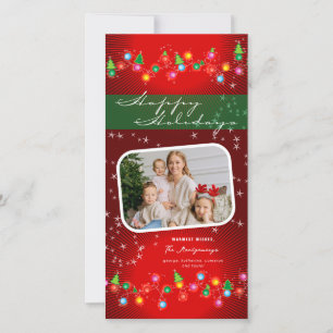 Cartão De Festividades Mini Enfeites de natal com Espumura Foto Whimsical