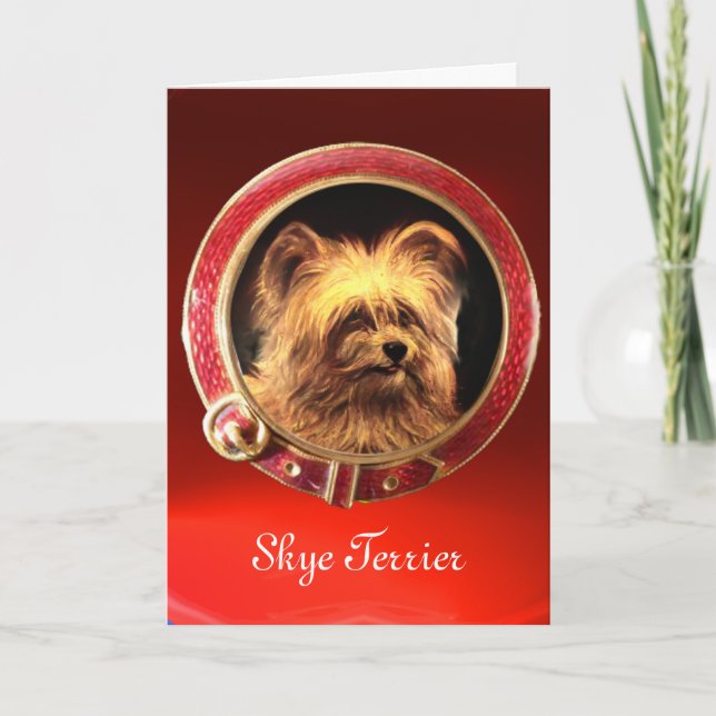 Cartão De Festividades MINIATURA VICTORIANA PORTRAITS Skye Terrier (Frente)