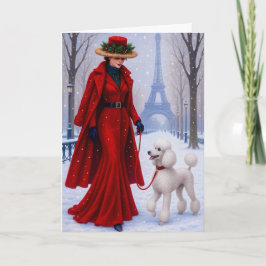Cartão De Festividades Miniature Poodle Holiday Card