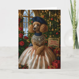 Cartão De Festividades Miniature Poodle Holiday Card