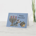Cartão De Festividades Miniature Schnauzer Chanukah Card Menorah Dreidel<br><div class="desc">Remembering family and friends during the Chanukah season is a wonderful way to keep in touch with the people you love and care about. I created these dog Chanukah cards with love and care and I am sure anyone who loves dogs will be delighted to receive them. You do have...</div>