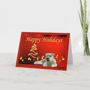 Cartão De Festividades Miniature Schnauzer Christmas Card Stars