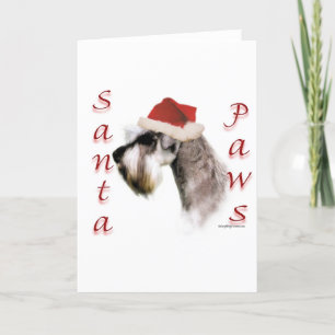 Cartão De Festividades Miniature Schnauzer Santa Paws