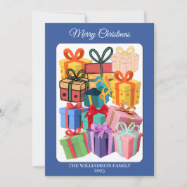 Cartão De Festividades Minimal Colorful Gifts Holiday Card
