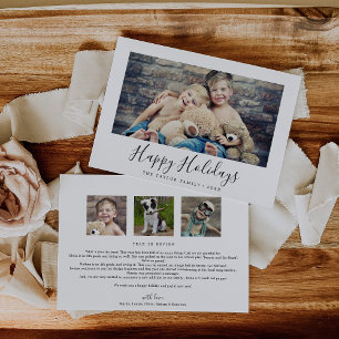 Cartão De Festividades Minimal Happy Holidays Year In Review Landscape