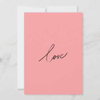 Cartão De Festividades Minimal Love Script — Blush Pink Modern