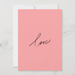 Cartão De Festividades Minimal Love Script — Rosa Moderno Enrubescido
