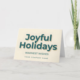 Cartão De Festividades Minimal Retro Script Joyful Holidays