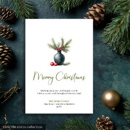 Cartão De Festividades Minimalist Bohemian Botanical Earthy Holiday Card