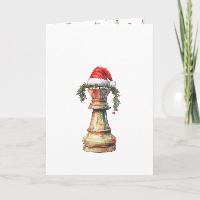 Cartão De Festividades Minimalist Christmas Chess Card – Water King (Frente)