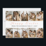 Cartão De Festividades Minimalist Elegant 10 Picture Grid Easter Family<br><div class="desc">Share all your cherished family moments with this elegant 10-photo collage Easter card featuring a warm,  earthy-toned minimalist design. Easily customize this modern grid layout with your own pictures and family name to create a personalized keepsake for your loved ones.</div>