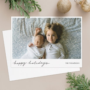 Cartão De Festividades Minimalist Holiday Photo Card
