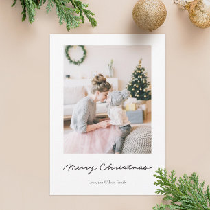 Cartão De Festividades Minimalist Holiday Photo Card White