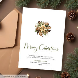 Cartão De Festividades Minimalist Pine Wreath Holiday Christmas Greeting