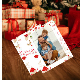 Cartão De Festividades Minimalist Stylish Family Photo Christmas Card