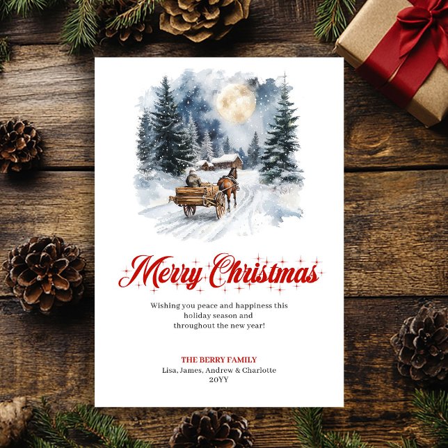 Cartão De Festividades Minimalist Winter Wonderland Greeting Card (Minimalist Winter Wonderland Greeting Card)