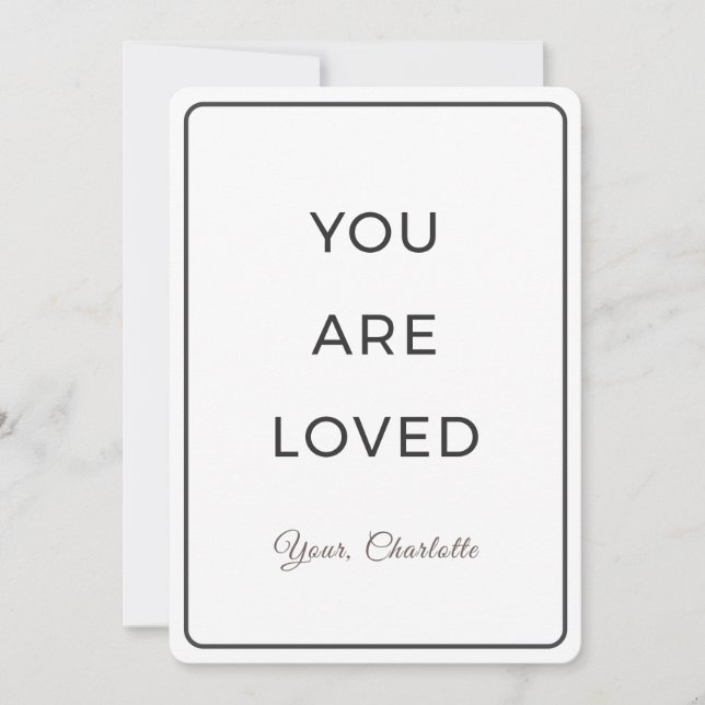 Cartão De Festividades Minimalist You Are Loved Valentine Card (Frente)
