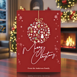 Cartão De Festividades Minimalista de Férias Festivas do Partido do Natal