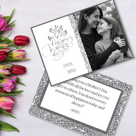 Cartão De Festividades Minimalista de Foto Monocromática Elegante