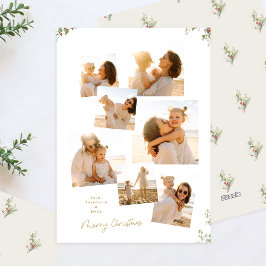 Cartão De Festividades Minimalista Elegante Botânica de Natal 7 Fotos