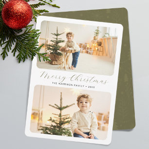 Cartão De Festividades Minimalista Feliz Natal Moderno 2 Fotos