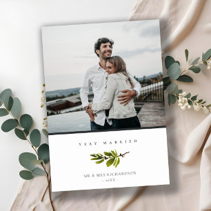 Cartão De Festividades Minimalista Galho de Pinheiro Natal Muito Casado