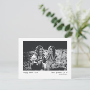 Cartão De Festividades Minimalista Hanukkah Retro Foto Personalizada