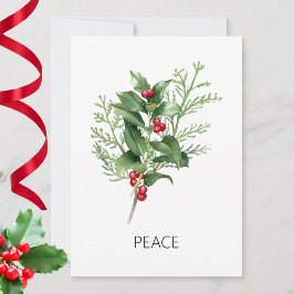 Cartão De Festividades Minimalista Holly Paz