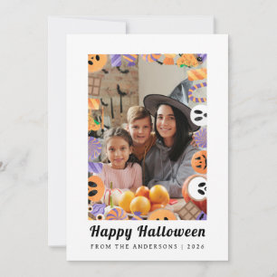 Cartão De Festividades Mínimalista Moderno Spooky Feliz Halloween 1 Foto