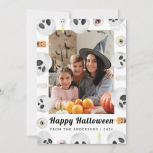 Cartão De Festividades Mínimalista Moderno Spooky Feliz Halloween 1 Foto