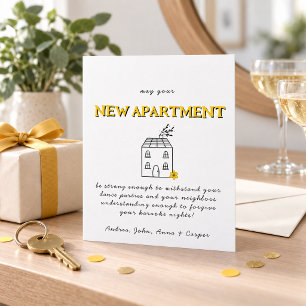 Cartão De Festividades MINIMALISTA Parabéns pelo seu Novo Apartamento