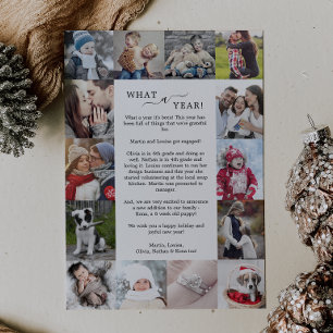 Cartão De Festividades Minimalista Que Natal De Colagem De Fotos De Um An