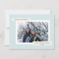 Minimalista Retro Pastel Azul Foto Personalizada