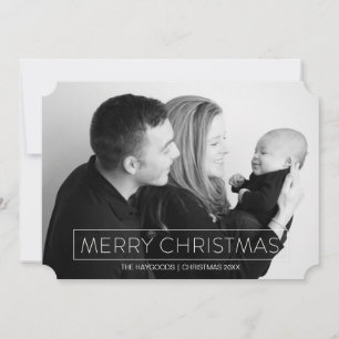 Cartão De Festividades Minimalistic Modern Merry   Holiday Photo Card