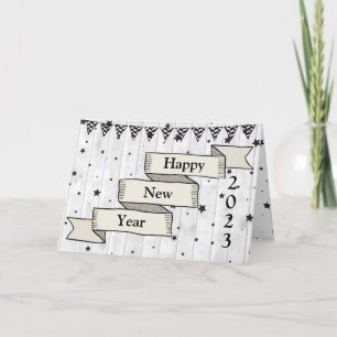 Cartão De Festividades Mínimo de 2023 para a Madeira Vintage Simple