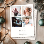 Cartão De Festividades Mínimo de citação moderna | 4 Instagram de Colagem<br><div class="desc">Estas saudações da época moderna brilham através dos seus belos sentimentos e afirmações - e do seu amplo espaço branco. O surpreendentemente simples cartão com fotos de feriado captura quatro momentos preciosos em uma colagem de fotos, enquanto o mínimo de tipografia lê "Segure este tempo perto do seu coração" acima...</div>