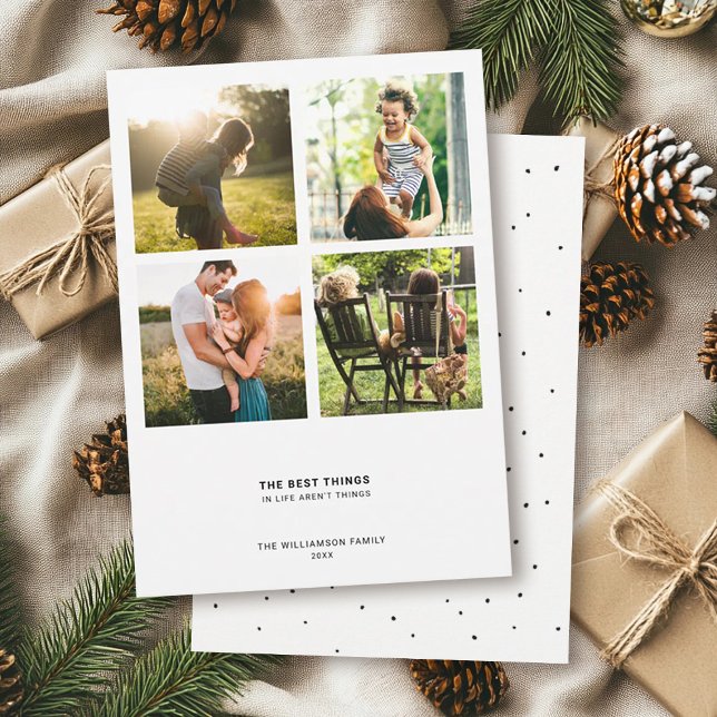 Cartão De Festividades Mínimo de citação moderna | Colagem de Fotografias (Criador carregado)