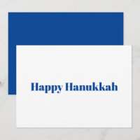Mínimo de tipografia azul branca de Hanukkah feliz
