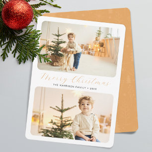 Cartão De Festividades Mínimo Feliz Natal Moderno 2 Fotos