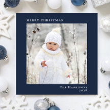 Mínimo Moderno Feliz Natal Foto Azul
