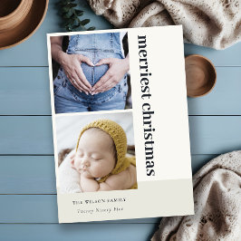 Cartão De Festividades Mínimo Negrito 2 Foto Natal Preto Mais Merrista