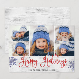 Cartão De Festividades Mínimo Rustic Felry Natal 5 FOTOS