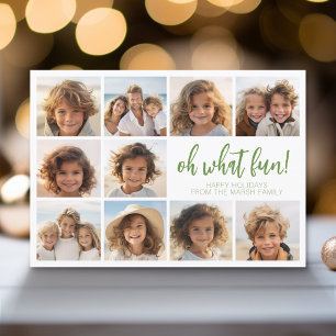 Cartão De Festividades Mínimo Simples - 10 Foto - Branco Verde Arch Zen